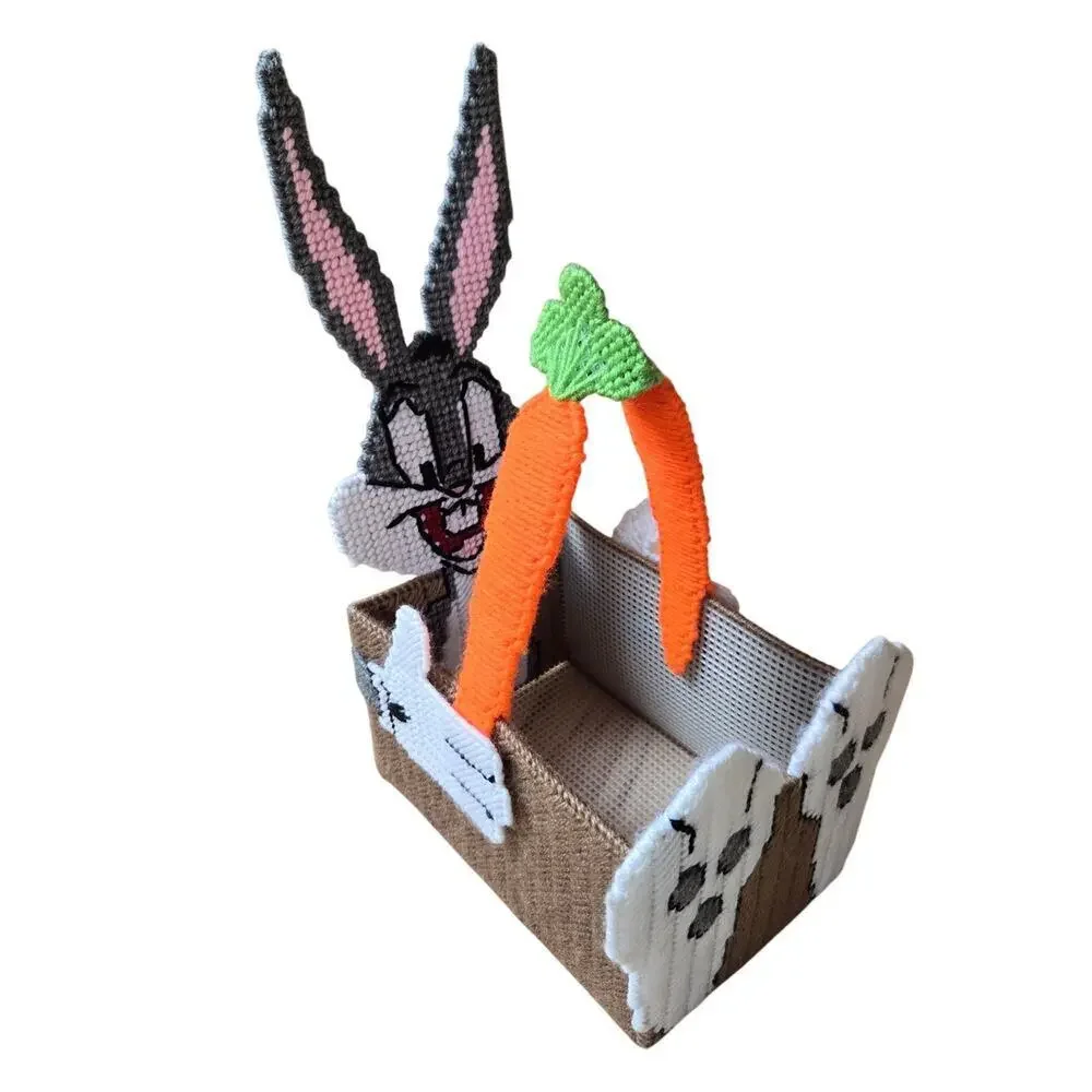 Plastic Yarn Looney Tunes Bugs Bunny Basket Easter Bunny Carrots